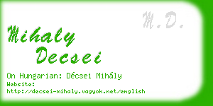 mihaly decsei business card